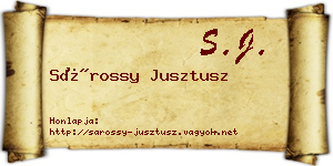 Sárossy Jusztusz névjegykártya